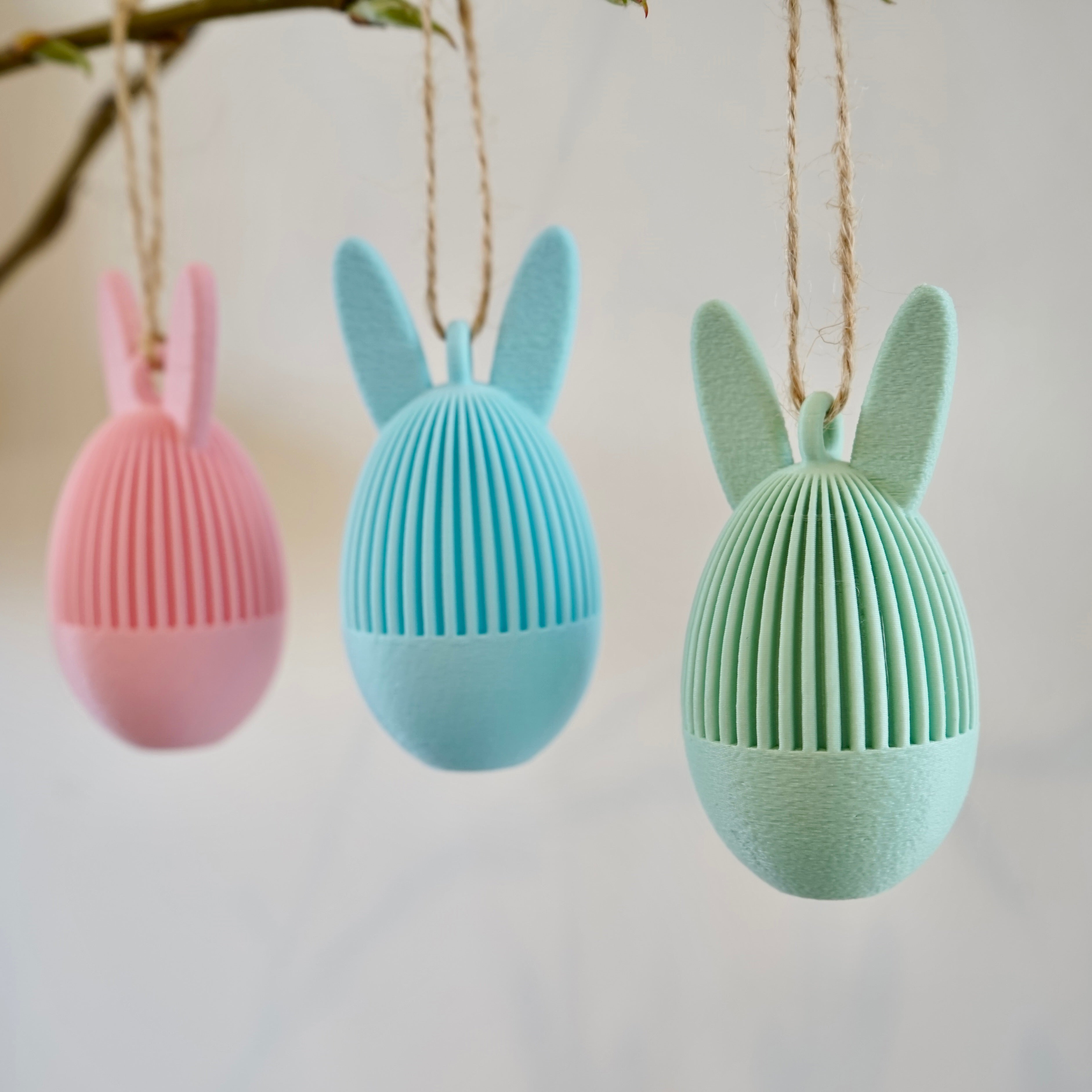 Willows Bunny Ear Hanging Eggs (Set of 3)