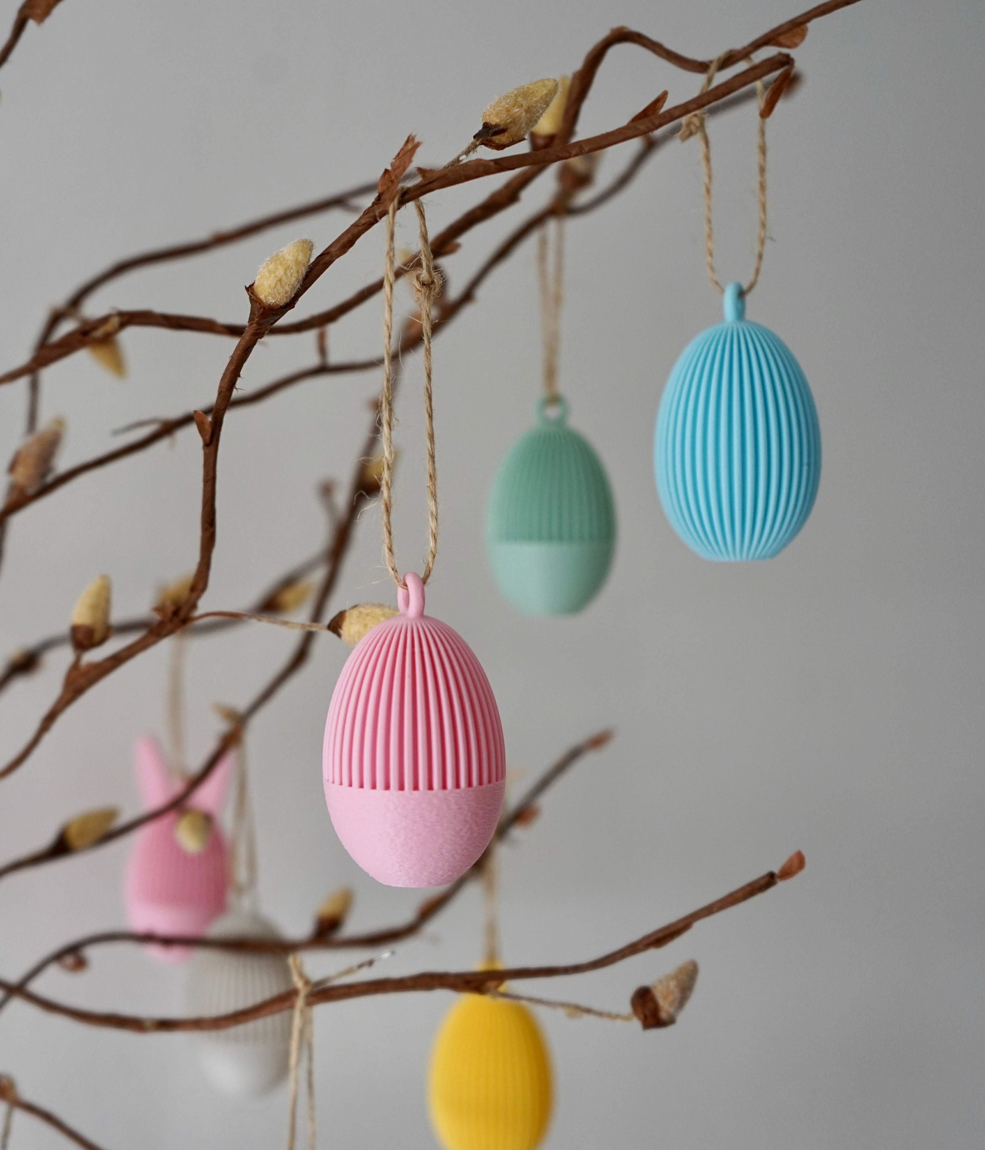 Textured Hanging Eggs (Set of 3)