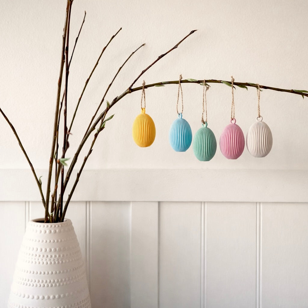 Textured Hanging Eggs (Set of 3)